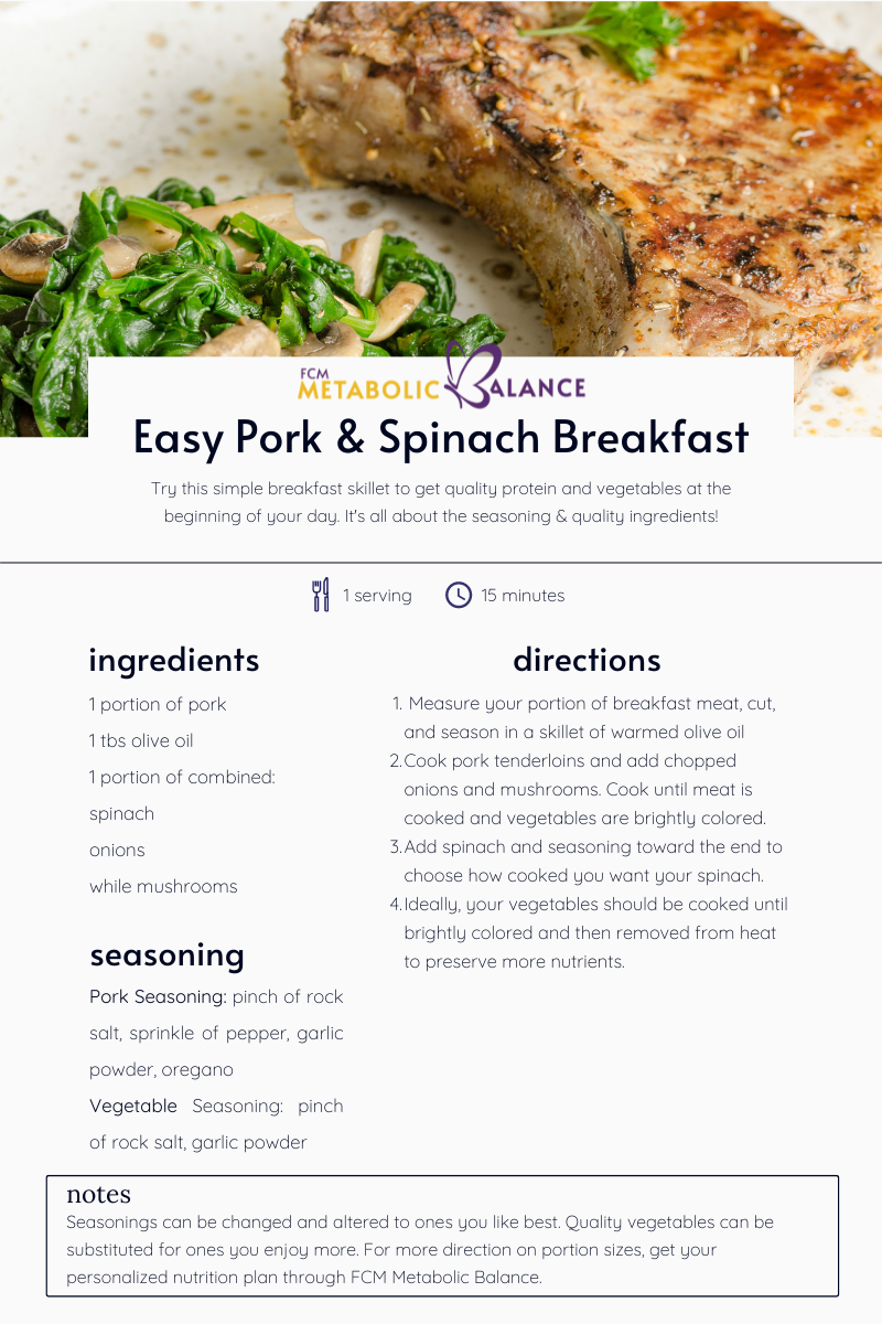 Easy Pork & Spinach Breakfast Breakfast Recipe